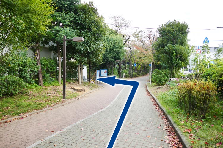 「南砂緑道公園」を道なりに進み、左に出てくる脇道に入ります